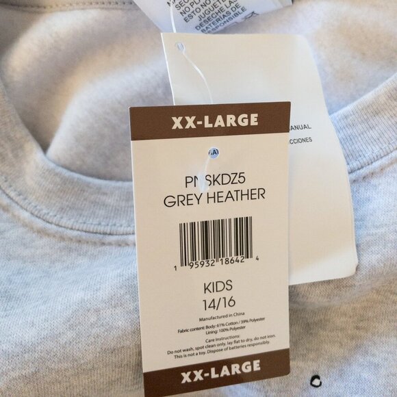 Peanuts Light-Up Christmas Sweatshirt XX-Large Kids 14/16 Grey Heather - Picture 6 of 7